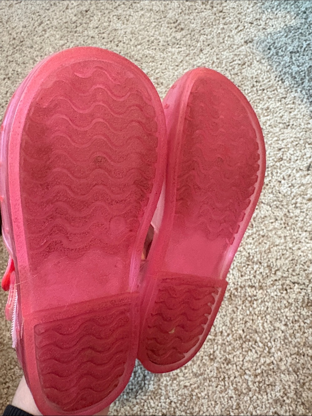 Cat & Jack Pink Jelly Sandals with Cherry Appliqués size 9 toddler girls - Picture 4 of 5